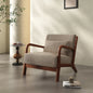 Mid Century Modern Accent Chair, Comfy Fabric Reading Chair with Solid Wood Frame, Easy Assembly Armchair for Living Room ，Bedro