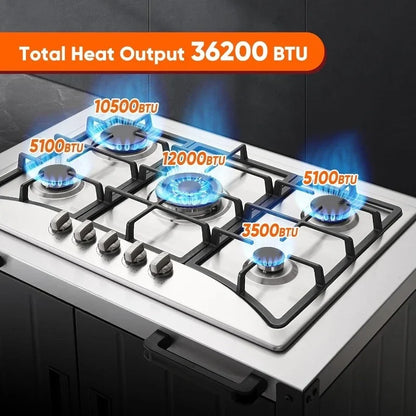 Outdoor Propane Grill 5 Burners with 36,200 BTUs