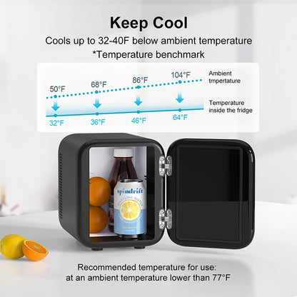 Crownful 4L Mini Fridge Refrigerator Portable Refrigerator Constant Temperature Car Mini Fridge for Home