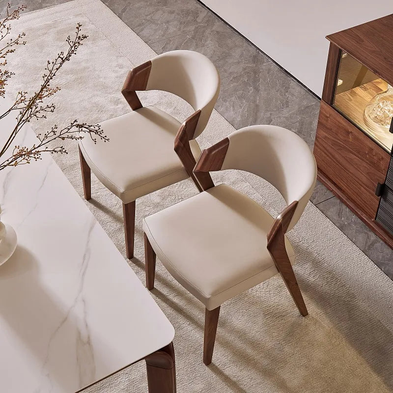 Nordic High-end Light Luxury Ash Wood Dining Chair Wabi-sabi Style Chair Designer Structure Armchair Restaurant Backrest Chair