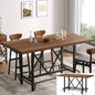 63-inch Dining Table for 4-6, Farmhouse Table with Large Tabletop, Rectangular Eating Table for Dining Room, Living Room