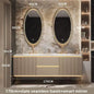 Luxury Bathroom Vanity Cabinets Set Modern Slate Single Double Basin Nordic Oak Storage Bathroom Drawer Slab Sink Mirror Cabinet