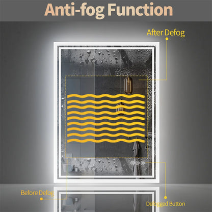 Illuminate LED Backlight Bathroom Mirror Frameless Dimmable Defog Bath/Shower/Shaving Mirror