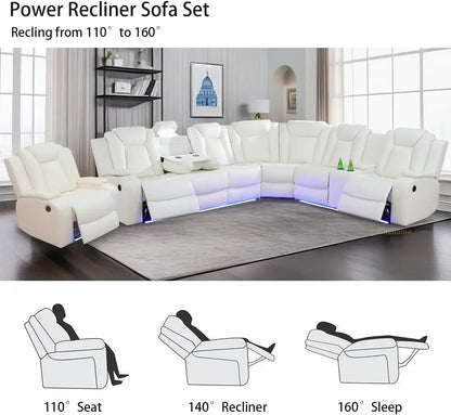 Hot salesLiving Room Furniture Reclining Sectional Sofa, Living Room Power Recliner Adjustable Sofa, Loveseat Chair with Storage