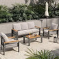 Aluminum Outdoor Patio Furniture Set, 5 Seats Outdoor Sectional with Coffee Table, Patio Conversation Sets with Upgraded Armres