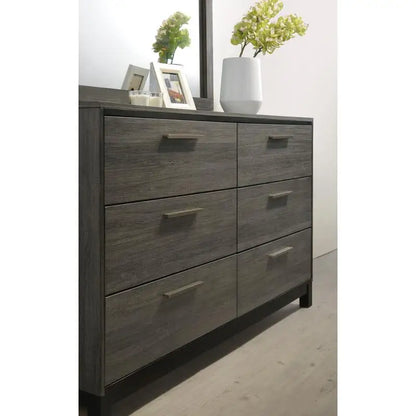 King Size Wood Bedroom Set, Antique Grey Finish Bed, Dresser, Mirror, Night Stand