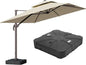 9' X 12' Cantilever Patio Umbrella 360°Rotation Rectangular Outdoor Large Offset Umbrellas Double Top Heavy Duty Windproof