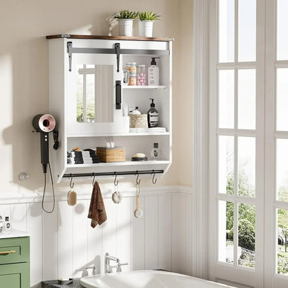 Bathroom Medicine Cabinet with Mirror Wall Mounted Vanity Mirror with Adjustable Shelves Metal Storage Cabinet for Bathroom