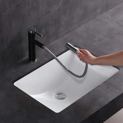 20.9 Inch White Porcelain Undermount Bathroom Sink, Rectangle Vanity Basin for Easy Installation