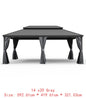 14x24 Hardtop Gazebo, Upgraded Metal Canopy with Drainage, Dual-Layer Galvanized Steel Roof, Includes Curtains & Netting,
