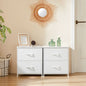 Nightstand Bedside Coffee Sofa Tea Table Storage Closet Chest Clothes Display For Bedroom 2 Fabric Drawers Cabinet Furniture