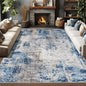 Modern Abstract Washable Area Rugs  Stain Resistant Non Slip Large Blue Soft Indoor Carpet for Home Decor
