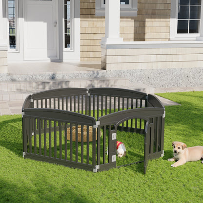 JHK Plastic Dog Playpen 6 Panel 24IN Expandable Durable Pet Fence for Medium Dogs Indoor Outdoor Folding Portable Puppy Playpen