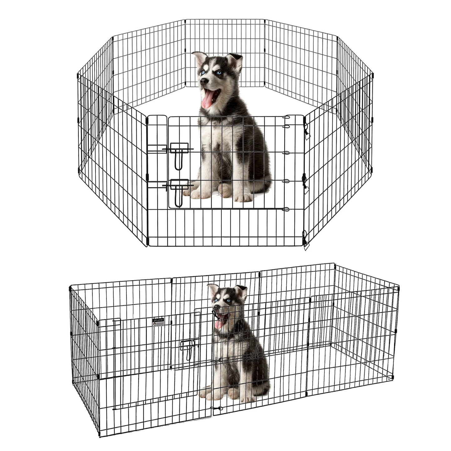 Foldable Metal Dog Playpen for Indoor/Outdoor, Pet Dog Fence Exercise, Pet Puppy Playpen Cage for Yard, Easy Assemble Cat House
