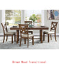 6-Pc Brown Finish Dining Set: Rectangular Table, Bench & Beige Upholstered Side Chairs for Transitional  Dining Room