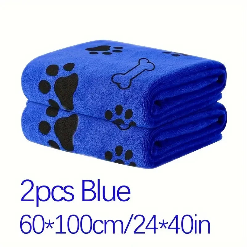 2pcs Soft Microfiber Dog Towels - Quick Dry, Absorbent Pet Bath & Grooming Towels For Dogs Dog Towels