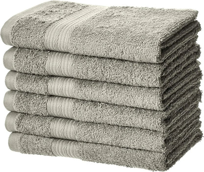 6 Piece Oversized 100% Cotton Bathroom Towel Set Fade Resistant Soft Absorbent 2 Bath 2 Hand 2 Washcloths Black