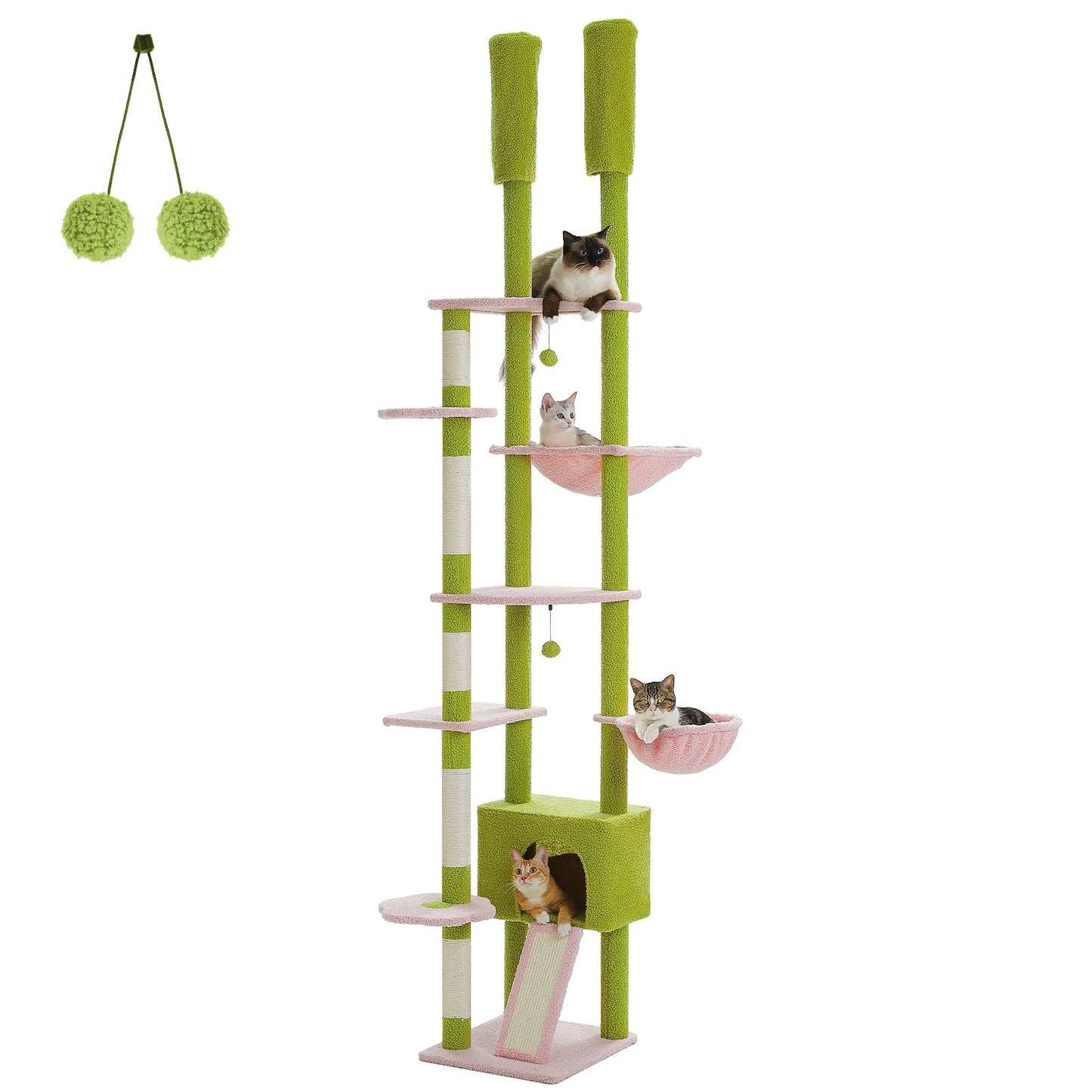 Adjustable Height Floor to Ceiling Cat Activity Tree