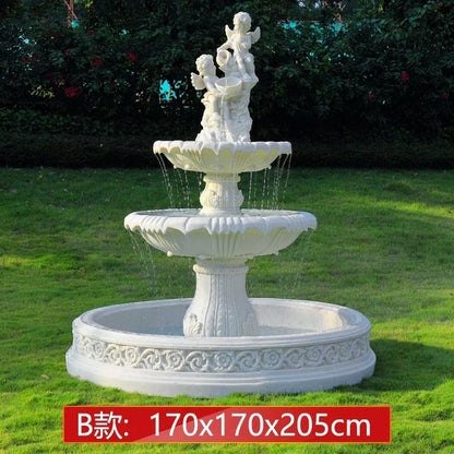 Outdoor garden, fish pond, water feature, courtyard floor-to-ceiling decoration Large European-style flowing water fountain,