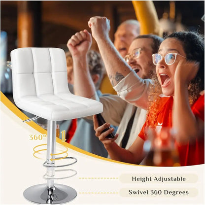 Bar Stools Set o 4, 24 inch Counter Height Bar Stools, Upholstered ern Kitchen Barstools with Metal Base, PU Leather Stools or K