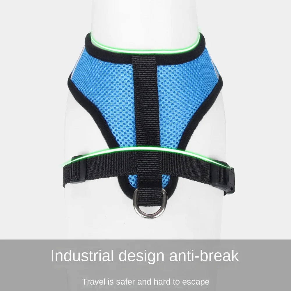 Summer Cat Dog Breathable Harness Adjustable Vest Polyester Mesh