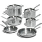 10 Piece Stainless Steel Pot and Pan Set - 5 Ply Clad - Includes Stainless Steel Frying Pans, Saucepans, Cookware Set
