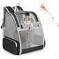 Cat Backpack Carrier, Large Pet Carrier Backpack with Kitten Wand Feather Toy for Medium Small Dog Cat Puppy Kitty Bunny up to