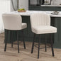 Swivel Counter Height Bar Stools Set of 2, 26'' Modern Barstools with Backs and Metal Legs, Upholstered Bar Chairs, Beige, Fabri