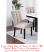 Classic Two-Tone White Faux Marble Top Dining Table with 6 Side Chairs, 7-Piece Set for Dining Room Decor