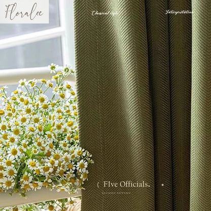 French Chenille Blackout Curtains for Living Room Bedroom Herringbone Pattern Modern Luxury Custom Size Window Drape
