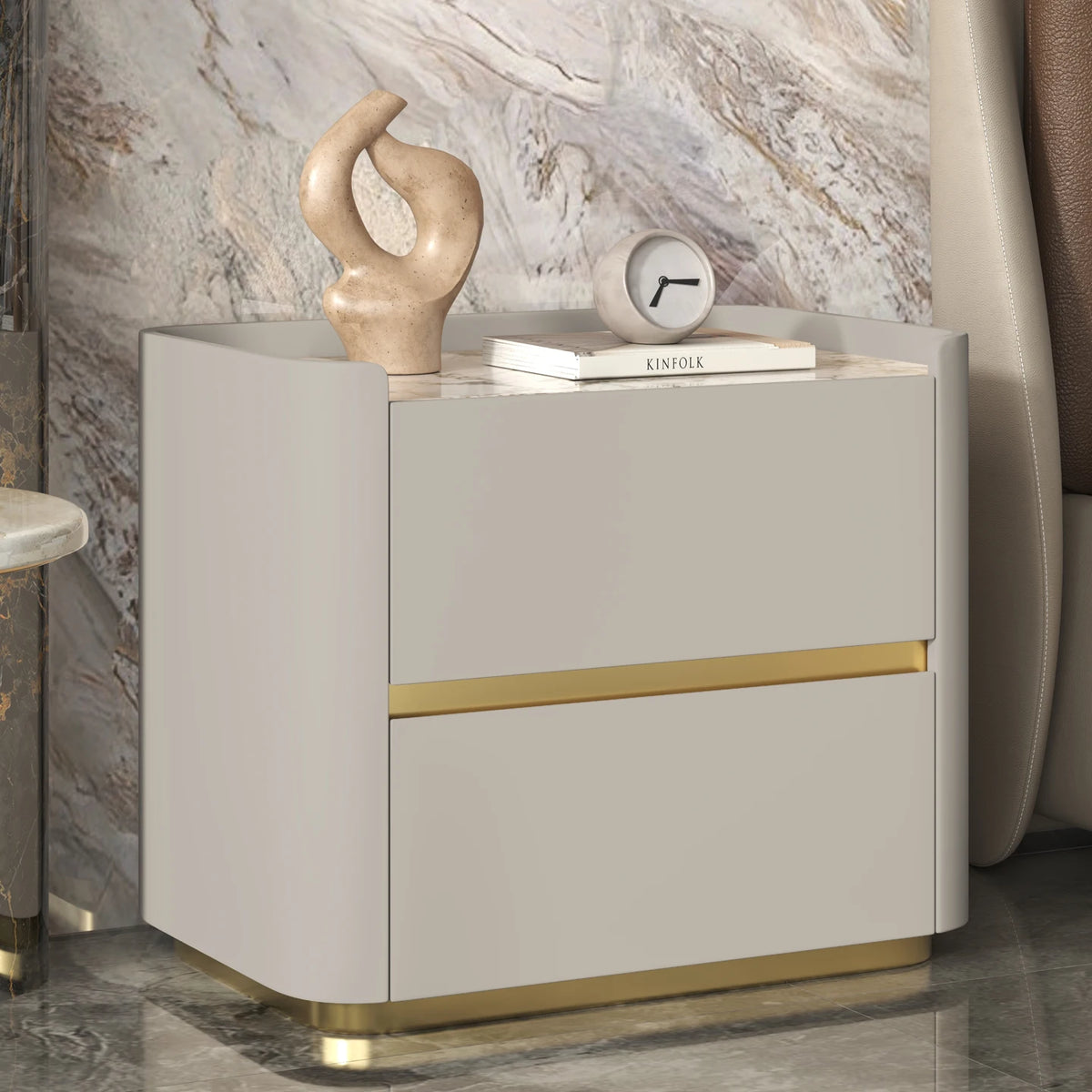 Italian Trendy Premium Night Table Simple Luxury Delicacy Bedside Tables Drawers Storage Table De