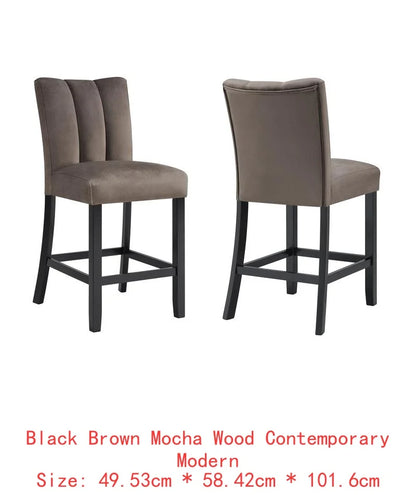 6-Piece Black Brown Faux Marble Dining Set with Square Table, Upholstered Curved Chairs, and Bench for Elegant Dining Room