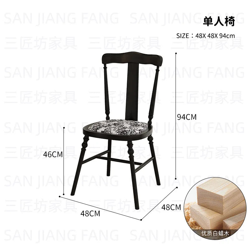 Table and Chair Combination French Retro Booth Sofa Chair Combination Western Restaurant Dining Table and Chair
