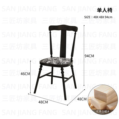 Table and Chair Combination French Retro Booth Sofa Chair Combination Western Restaurant Dining Table and Chair