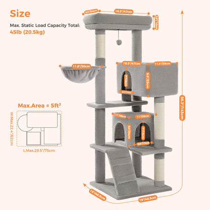 Cat Tree for Large Cats with Large Top Perch Cat Tower with Scratching Post