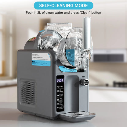 Slushie Machine for Home No Ice Needed,Frozen Drink Maker with LED Display & 6 Pre-Set Programs,Quiet Compressor Slushy Machine