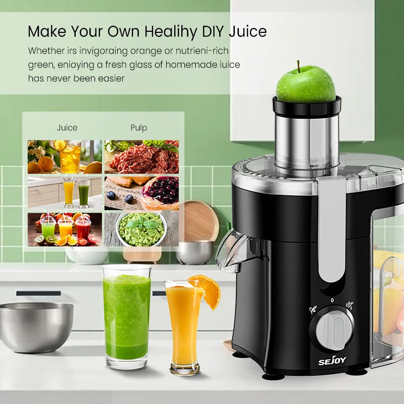 300W Centrifugal Juicer Machine Electric Citrus Juicer Extractor Machine Fruit Veg Blender  Automatic Pulp Ejection