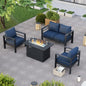 Patio Furniture Set, 6 Piece Metal Outdoor Furniture Set with Waterproof Covers for Backyard Garden