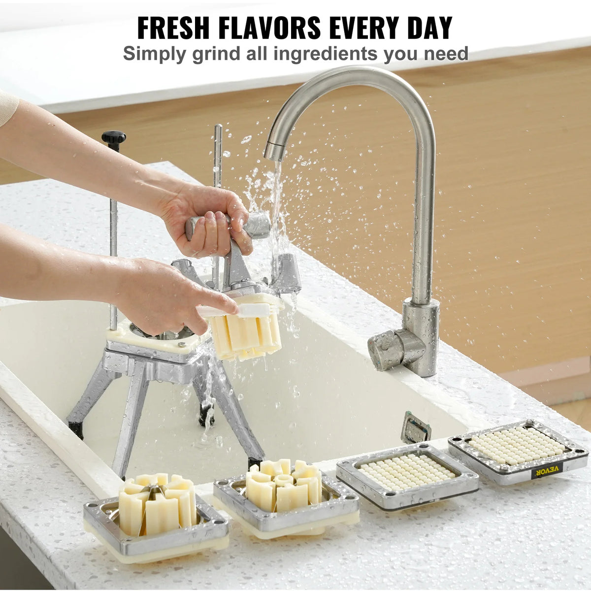 Vegetable Fruit Dicer Cutter Potato Slicer Chopper 4 Blades & Tray Manual Cutting Machine home appliance