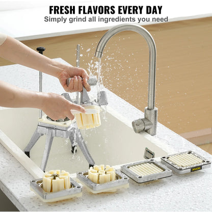 Vegetable Fruit Dicer Cutter Potato Slicer Chopper 4 Blades & Tray Manual Cutting Machine home appliance