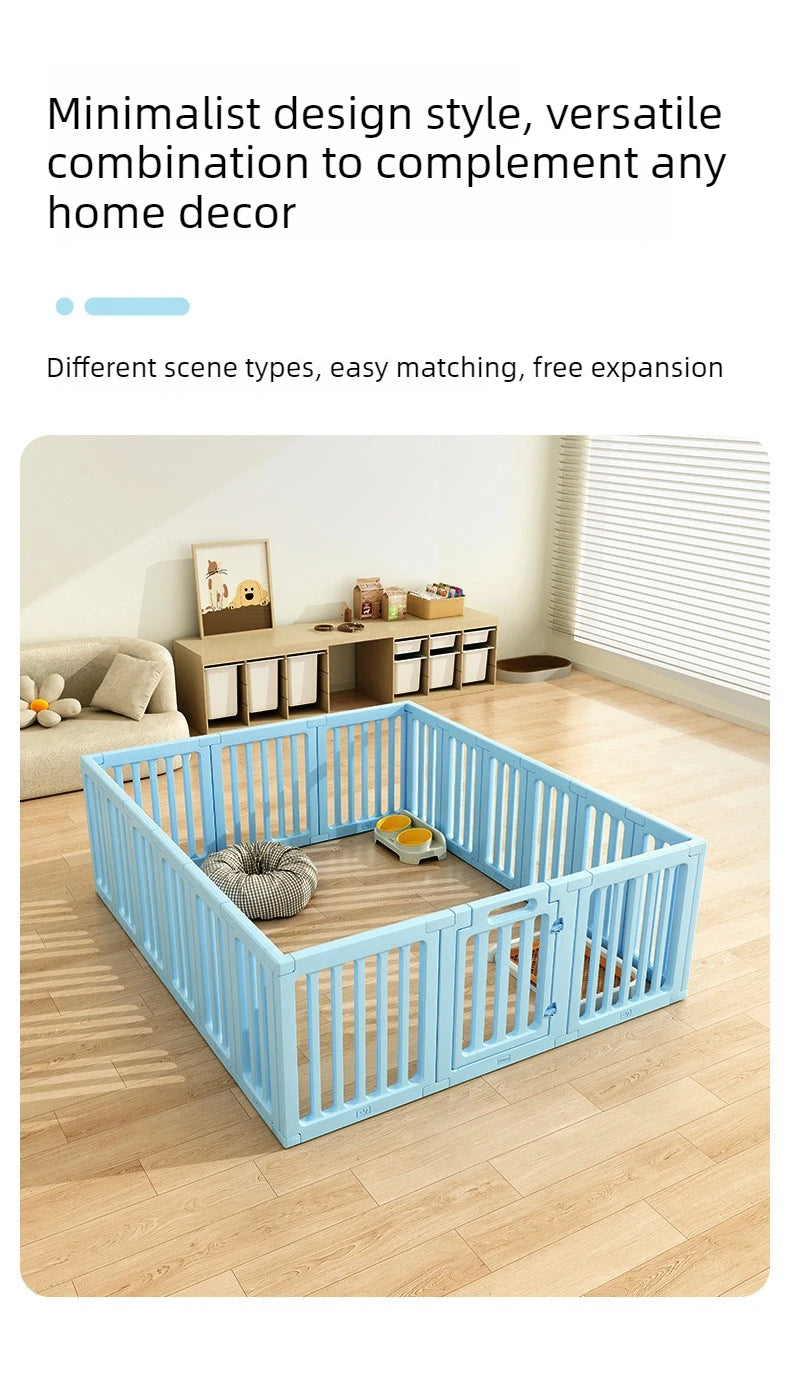 DIY Puppy Playpen Adjustable Plastic Dog Play Fence Safety Door Indoor Dogs Fences Portable Small Medium Dogs Pet Cage Enclosure