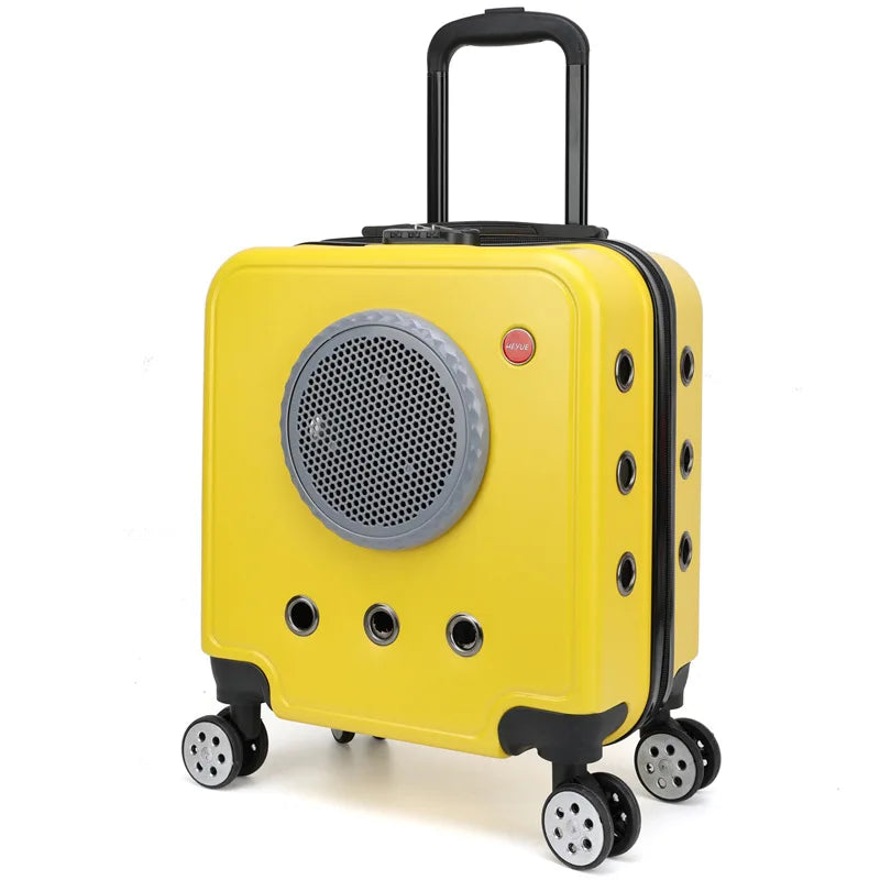 Pet Outdoor Portable Suitcase Cat Bag Dog Airline Approved Transport Carrier Space Bag Large Capacity Travel Trolley Case