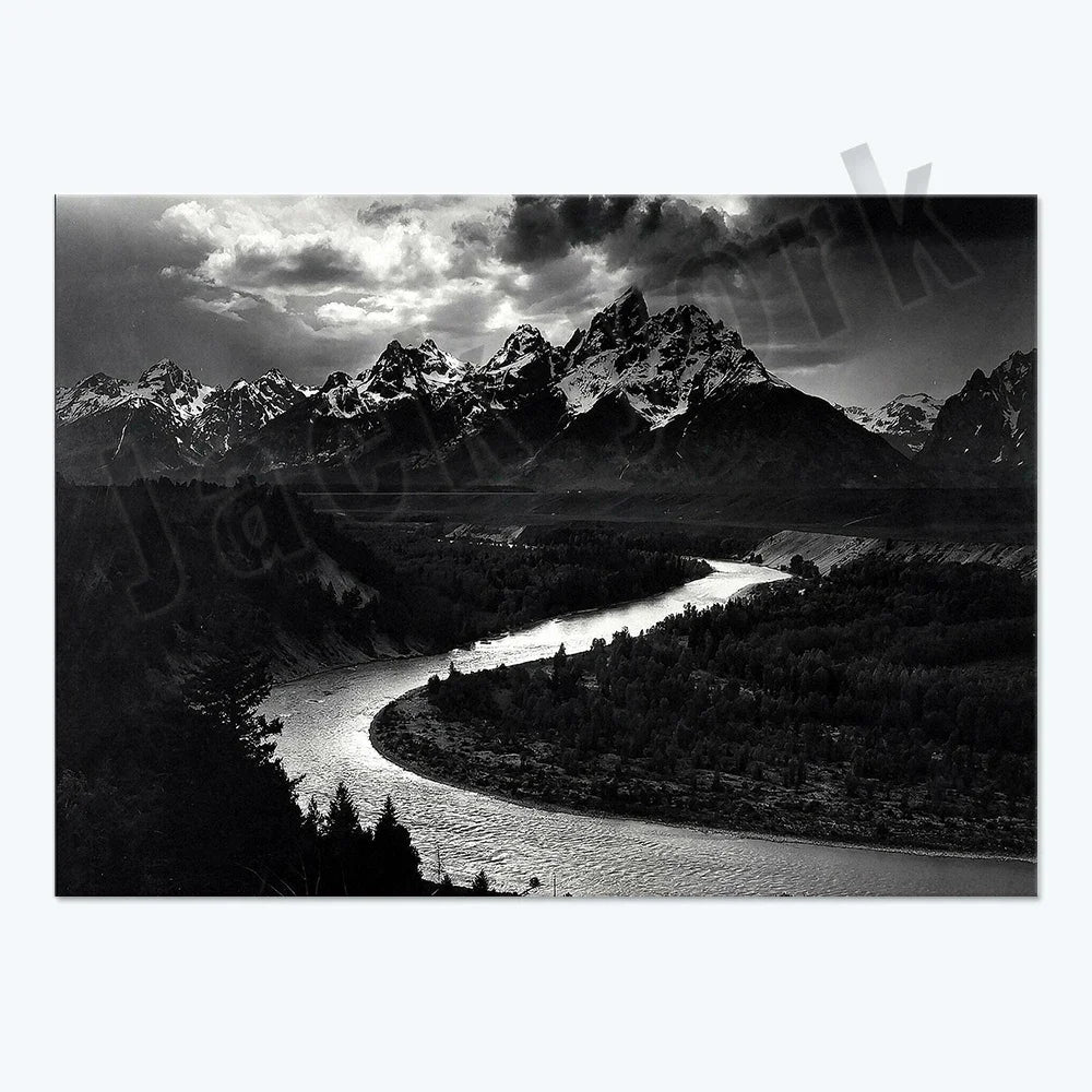 Ansel Adams Lithograph, Teton and Snake Rivers, Dogwood Flowers, Ansel Adams Half Dome, Mountains, Oak Street Landscape Poster,