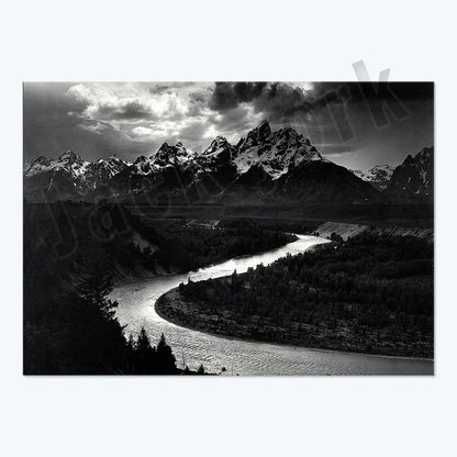 Ansel Adams Lithograph, Teton and Snake Rivers, Dogwood Flowers, Ansel Adams Half Dome, Mountains, Oak Street Landscape Poster,