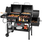 2-Burner Gas and Charcoal Combo Grill with Offset Smoker & Side Burner, 34,000 BTU Dual Fuel Grill, 1020 Sq. In., Customized