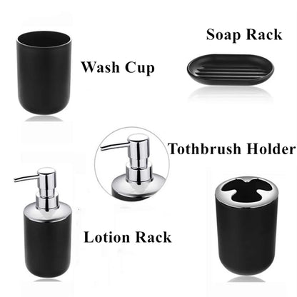 Luxury Bathroom Set Multipurpose Soap Dispenser Toothbrush Holder Toilet Brush Trash Can Soap Dish Home Bathroom Set 4/6pcs Pack