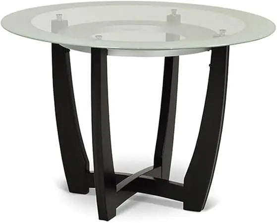Carell Furniture 45" Round Glass Top Dining Table in Espresso Finish Base