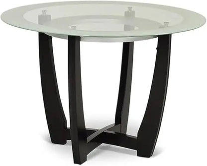 Carell Furniture 45" Round Glass Top Dining Table in Espresso Finish Base