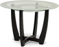 Carell Furniture 45" Round Glass Top Dining Table in Espresso Finish Base