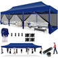 10x30FT Canopy Tent with 8 Sidewalls,Heavy Duty Pop up Canopy Party Tent with Mosquito Netting,Easy up Screen Canopy for Parties